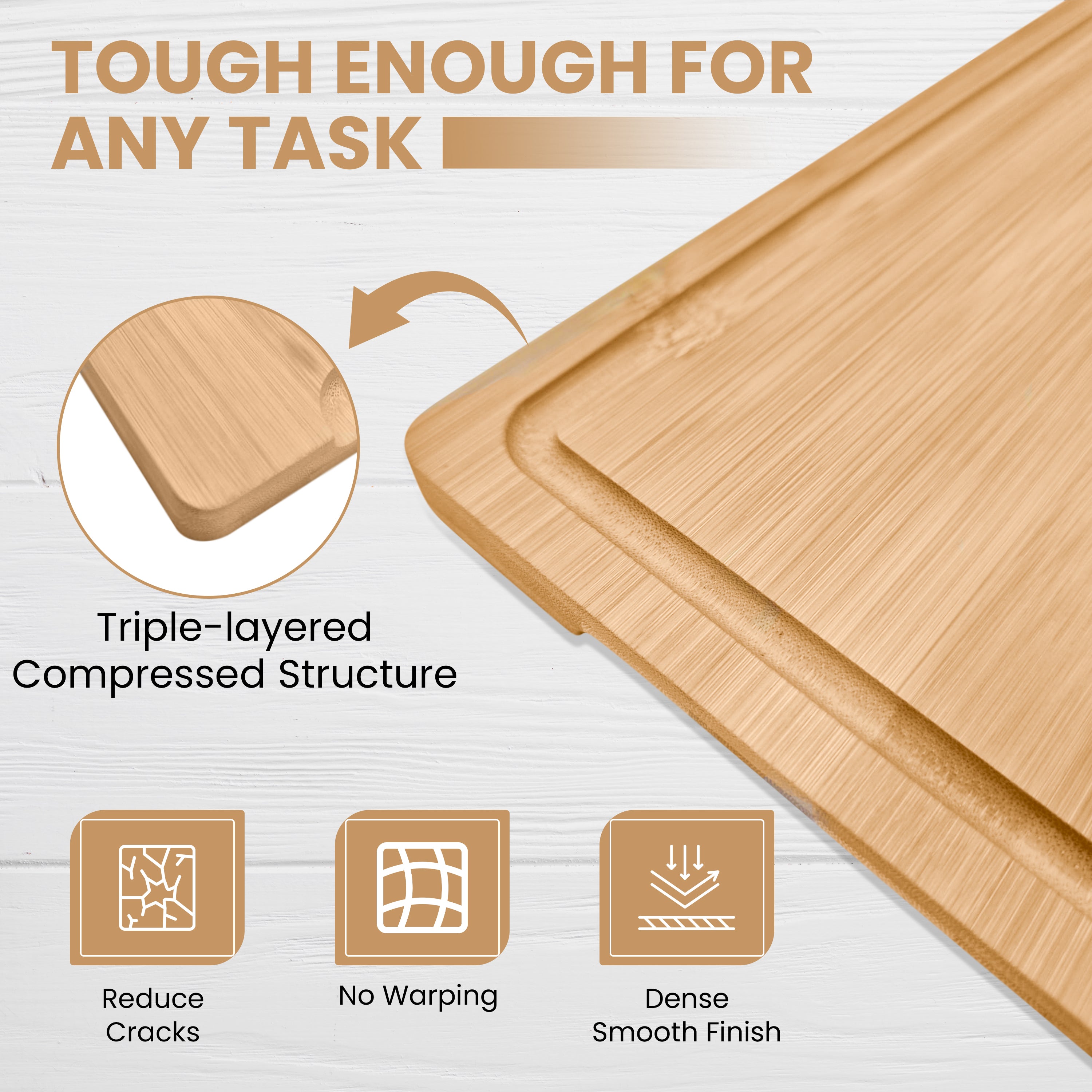 3 Set Bamboo Chopping Board Set