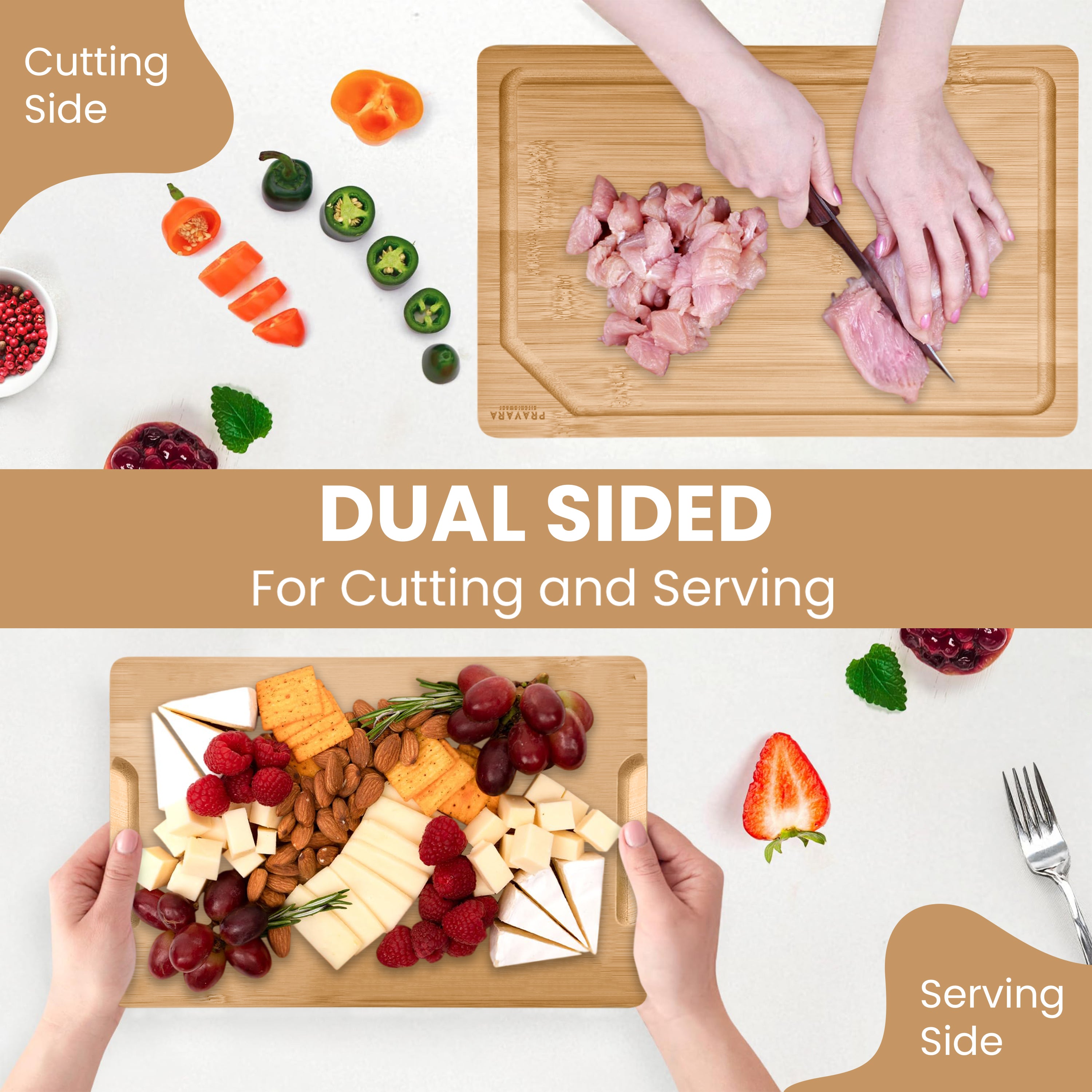 3 Set Bamboo Chopping Board Set