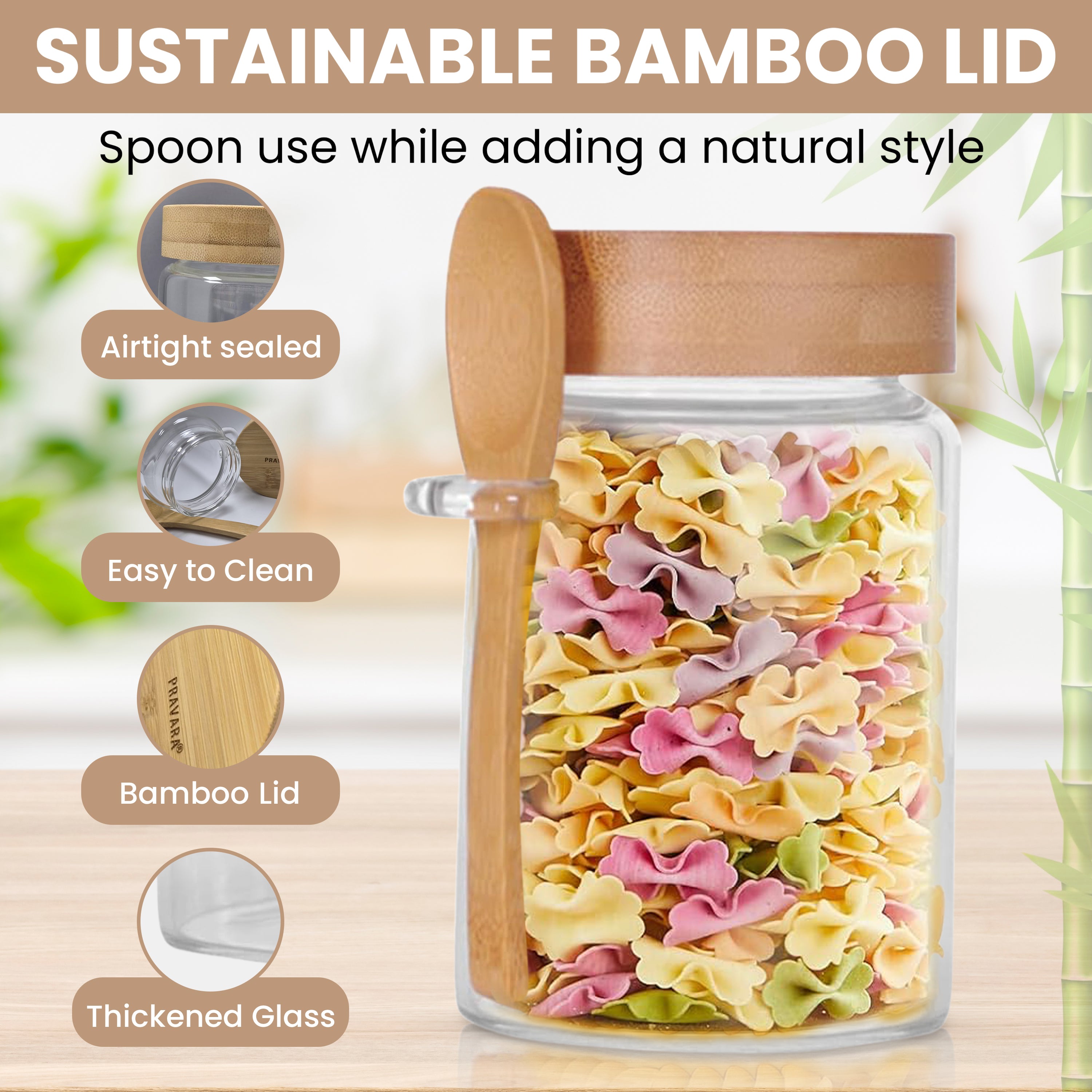 3 Set Glass Storage Jar Set