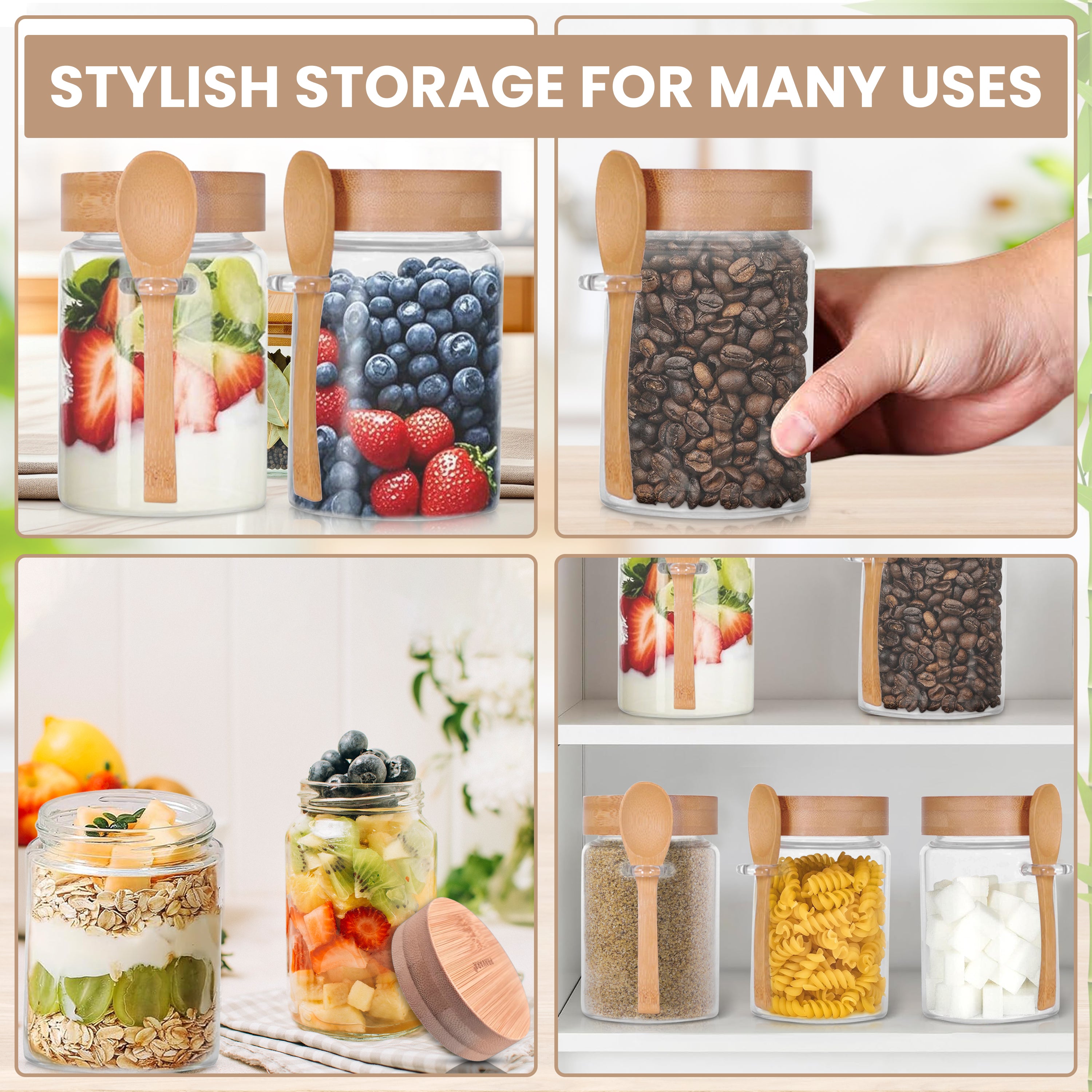 3 Set Glass Storage Jar Set