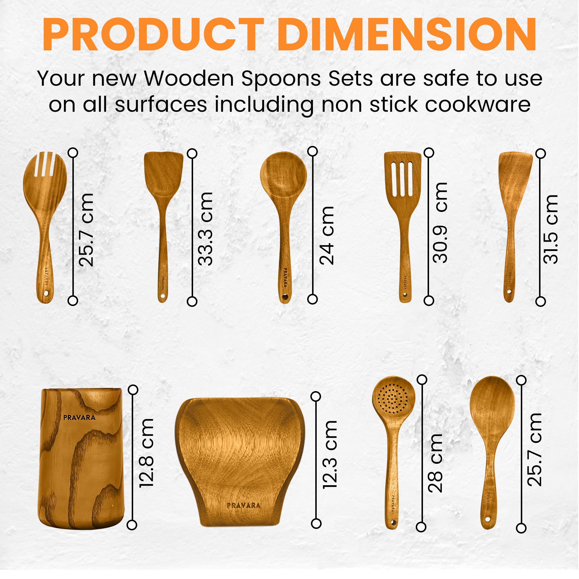 9 Piece Wooden Utensil Set