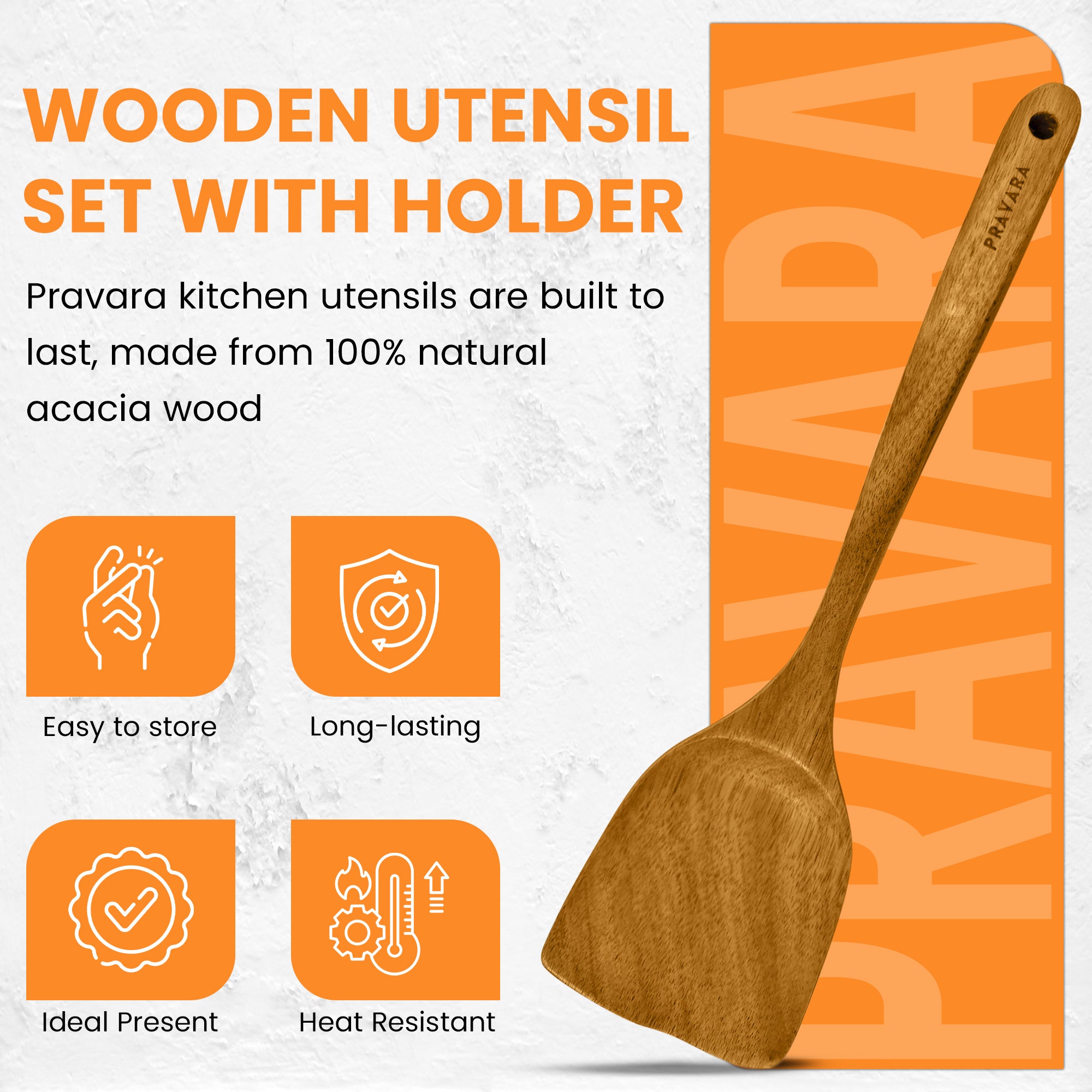 9 Piece Wooden Utensil Set