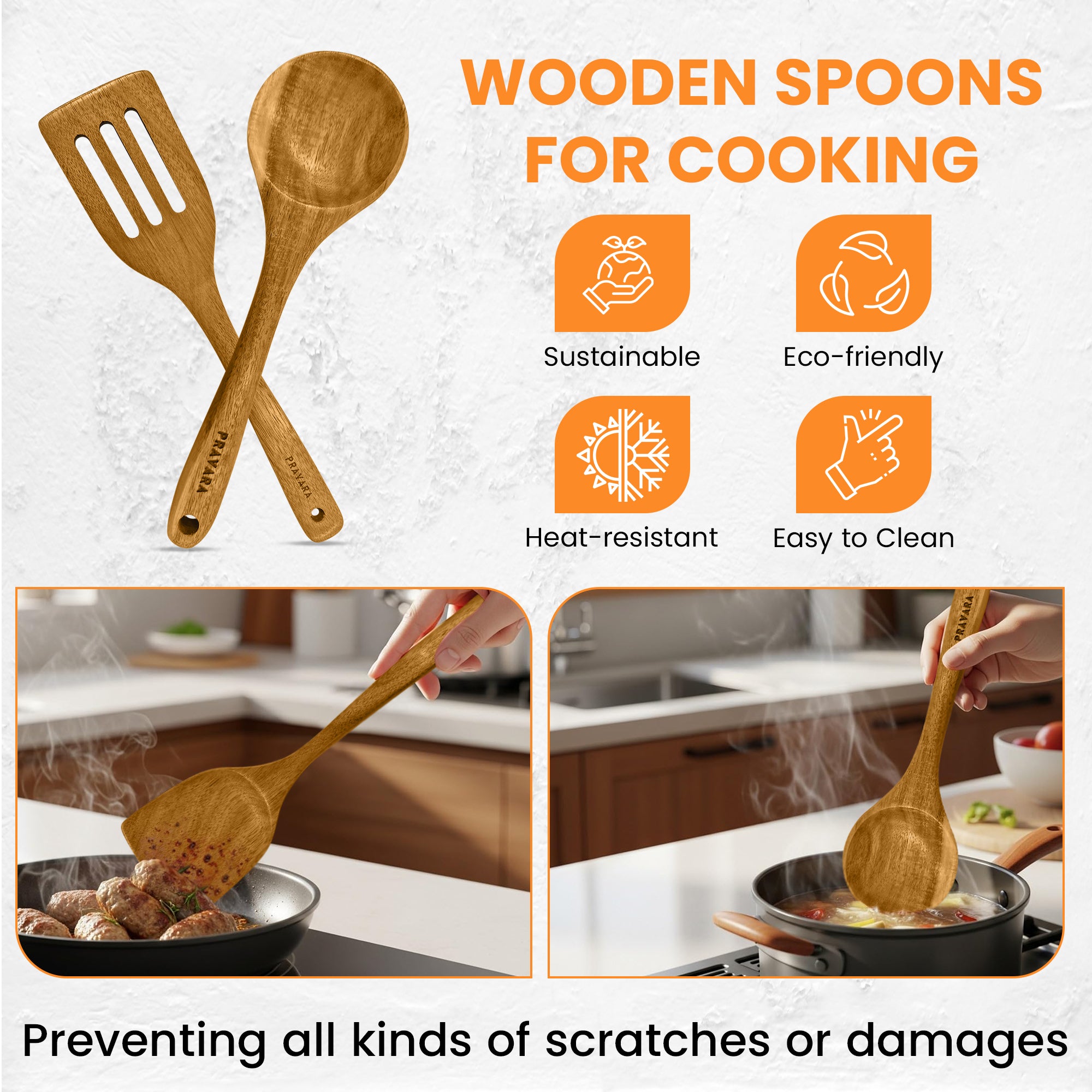 9 Piece Wooden Utensil Set